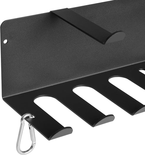 Wall Mount Resistance Bands Rack for Home Gym Equipment Storage, Jump Ropes, Yoga Mat, Foam Roller, Chains, 16.5", Black