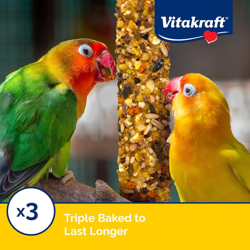 Vitakraft Crunch Sticks Conure Treat - Apple and Orange Flavor - Pet Bird Treat Toy
