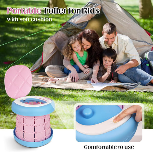 Inmorven Portable Toilet Camping Foldable Potty for Toddler Adults Kids Travel Potty