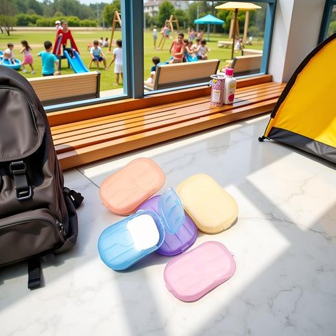 Fansoftiks 500 Paper,5 Sheets Colorful Disposable Soap Boxes Hand Cleaner Fragrance Mini Color Soap Papers for school