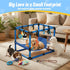 Bullro 8 Hammock Blue Puppy Play Gym with Hanging Toys, Dog Jungle Gym Indoor with and Funny Enrichment Toys, PVC Frame