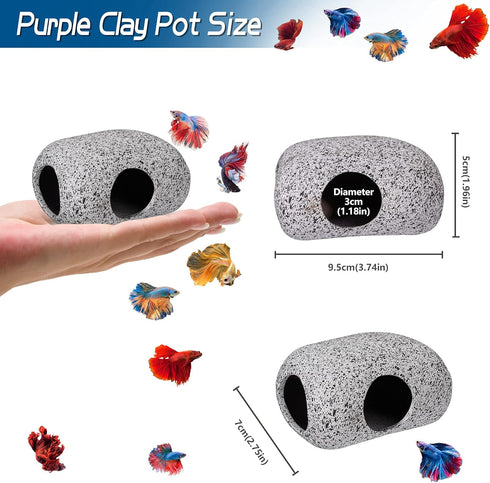 Aquarium Decorations Cave Fish Tank Accessories, Rock Decor for Shrimp Cichlid Hiding Breeding Small Fish Bowl Hideout