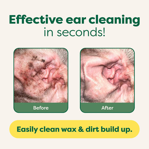 Earth Rated Pet Ear Wipes - Hypoallergenic Wipes for Dogs & Cats to Remove Dirt and Wax Build Up, Oatmeal Scent, 60