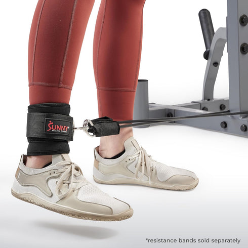 Sunny Health & Fitness Multi-Function Workout Ankle Straps (Pair) Premium Padding, Glute Kickback, Cable Strap for Workout, Booty Workout, Leg Extension, Hip Abductors & Lower Body Exercises - NO. 091 by Sunny Health & Fitness