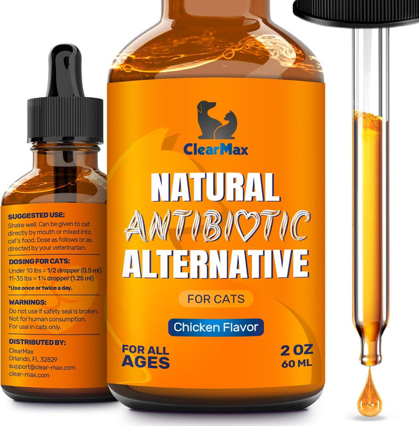 Antibiotics for Cats, Natural Antibiotics & Multivitamin for Cats, 2 Oz