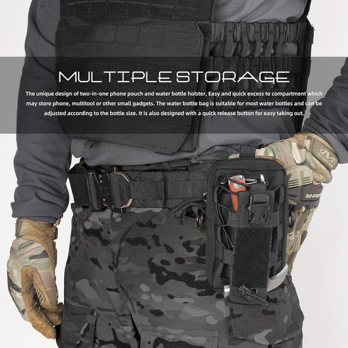 WYNEX Molle EDC Waist Pouch - Tactical Utility Organizer Water Bottle Carrier Adjustable Tool Bag for Hiking
