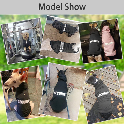 BINGPET Security Dog Hoodies, Puppy Sweater Cold Weather Coats, Soft Brushed Fleece Pet Clothes for Dog Cat