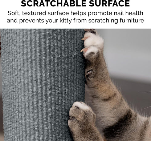 Furhaven Wrap Around Scratching Post Cover, Fits Posts Up to 3.5" Diameter, Gray