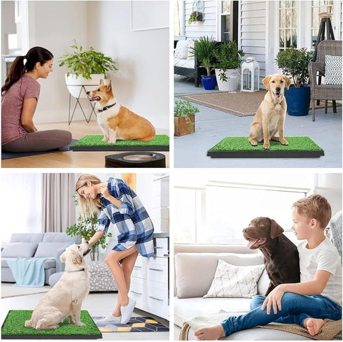 16 20 inch,Dog Pad2 Pack Artificial Grass for Dog Potty x Litter Box with Grass Strong Absorbency Grass Pad