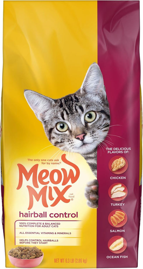 Meow Mix Hairball Control Dry Cat Food - 6.3 Pound Bag