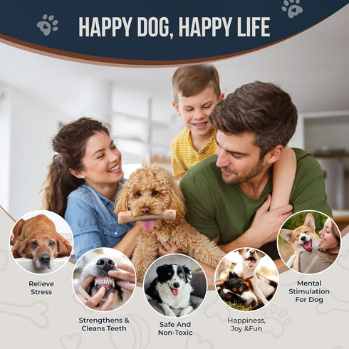 Coffee Wood Dog Chews 7.5" & Natural Dog Rope Toys for Small Dogs, 100% Natural Chews for Dogs Teething, Stress Relief, Dental health, Organic Toys