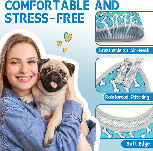 Supet Dog Grooming Hammock for Small Dogs and Cats, Coral Blue, Relaxation Restraint for Nail Trimming