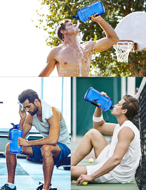 VENNERLI Half Gallon Water Bottle 2.2L, Large Sports Water Bottle with Handle, BPA-free, Leakproof Hydro Bottle