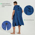 Navy Hooded Beach Towel Poncho for Adults