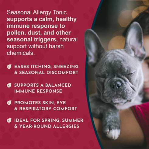 100% 1 oz Animal Essentials Seasonal Allergy Treatment for Dogs - Liquid Herbal Support for Dogs & Cats, Wellness