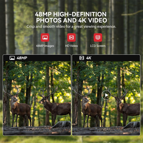 usogood 4K 48MP, Phone,8 32GB Trail Camera WiFi Game Camera that Send Pictures to Batteries & Card,Wifi Trail Cameras