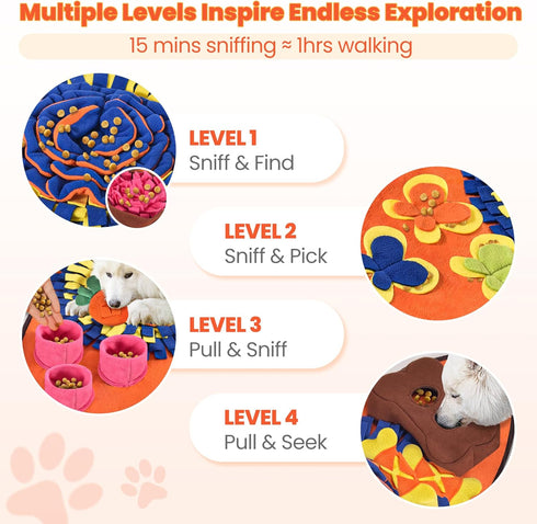 32''X20'' 32"x20") Snuffle Mat for Dogs for Large Dogs with Dog Leash, Nosework Interactive Sniffing Mat for Cats