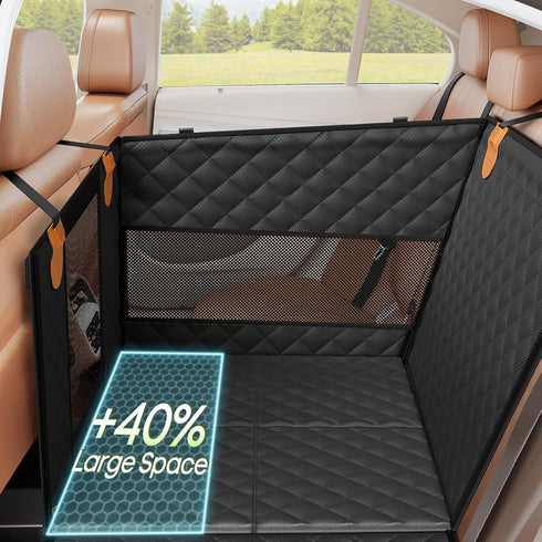 3 Dog Car Seat for Large Medium Dogs, Back Seat Extender for Pets with Hard Bottom, Strong Support Waterproof Dog Seat