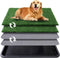Dog Grass Pad with Tray, 35x23in Dogs Potty Tray with 2-Pack Replacement