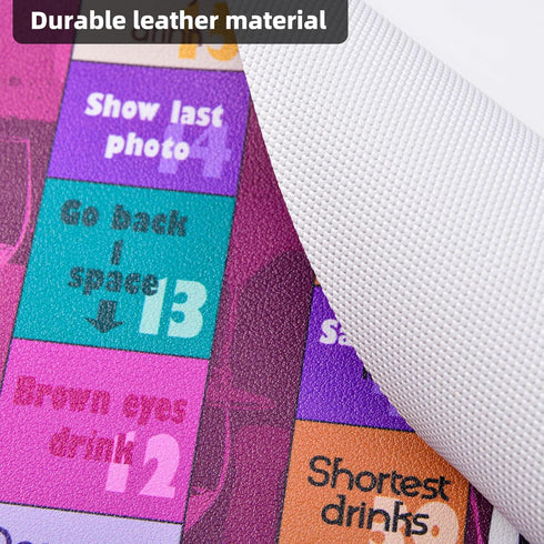 NETANICO 21+,2-8 Drinking Games,Leather Mat Drinking Board Game for Adults,Interactive Girls Night Drinking