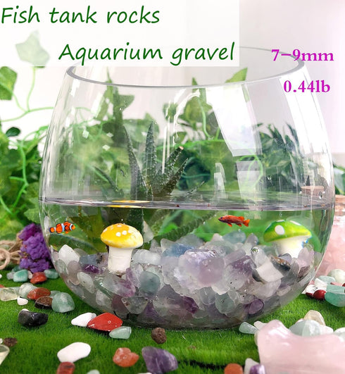 Fluorite Aquarium Gravel Rocks - Natural Tumbled Healing Crystal Chips for Fish Tank