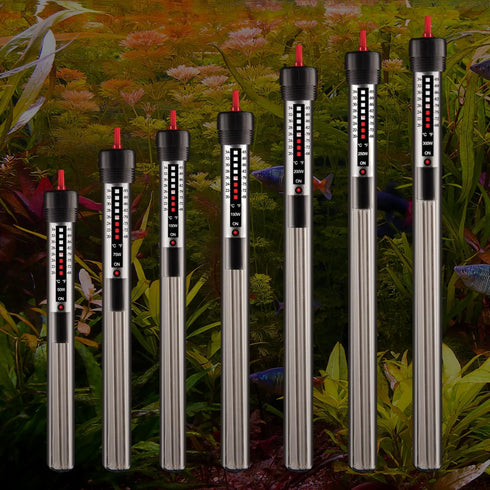 Aquatop 100W Submersible Glass Heater for Fish Tanks Up to 25 Gallons, 68-93F Adjustable Temperature Range