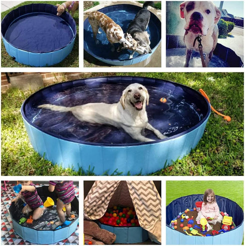 Swimming 55.1" Jasonwell Foldable Dog Pool Collapsible Hard Plastic Dog Pool Portable Kiddie Pool Pet Pool Doggie