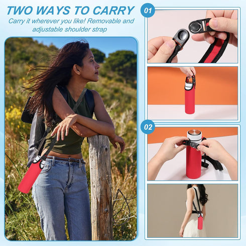 2pcs 15.5-20oz 2 uxcell Neoprene Water Bottle Sleeve, Insulated Water Glass Bottle Carrier Bag Collapsible Drink Bottle
