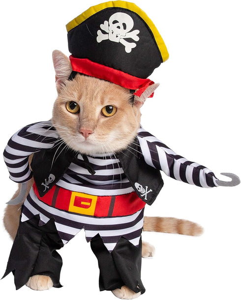 Pet Krewe Dog Pirate Costume & Cat Costume, Medium, with Arms, Pirate Hat, Tunic, Cape