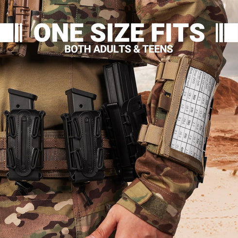 Tactical Armband Sleeve Storage Kit, QB Wrist Map Holder Arm Pouch, DOPE Card Holder for Shooting