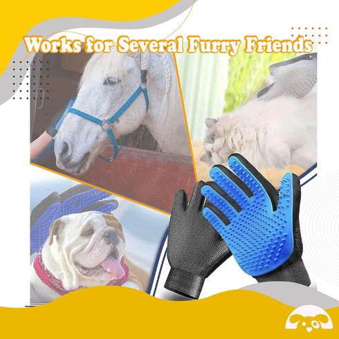 PetnBeyond Deshedding and Grooming Gloves, Gentle Pet Care for Cats and Dogs, Ultimate Comfort for Long and Short Fur
