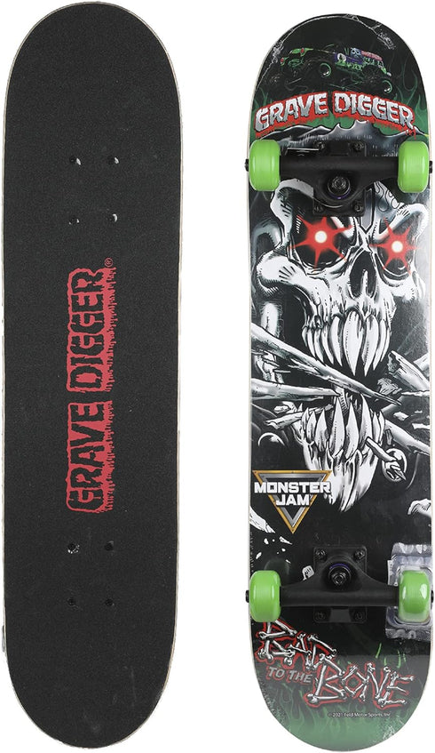 Monster Jam 31 Inch Skateboard, 7-Ply Maple Desk Skate Board for Cruising, Carving, Tricks, and Downhill
