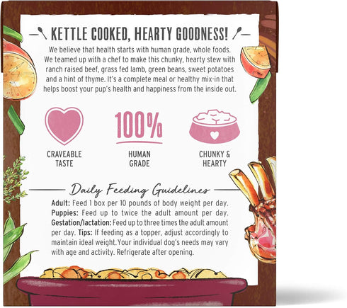 10.5 oz x6 The Honest Kitchen Human Made One Pot Stews: Braised Beef & Lamb Stew with Green Beans & Sweet Potatoes Wet