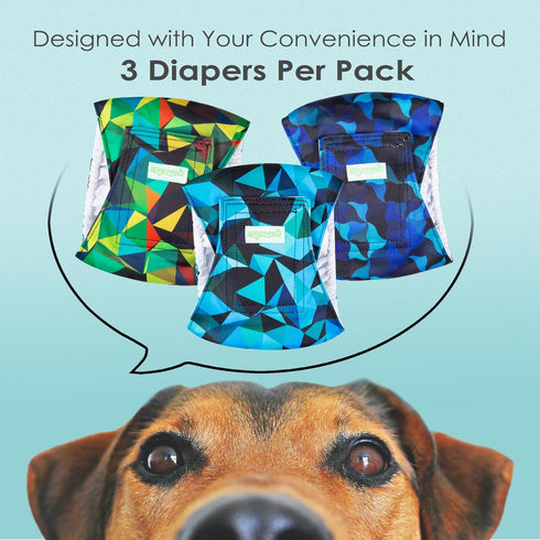 Pack 3 wegreeco Washable Male Dog Belly Band (Stylish Pattern)- of - Male Dog Belly Wrap, Dog Diapers Male (Abstract