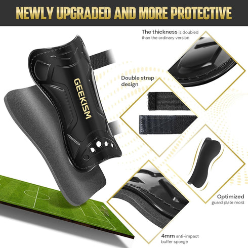 Geekism 3 5 4-6 7-9 10-12 Soccer Shin Guards for Youth Kids Toddler, Protective Soccer Shin Pads & Sleeves Equipment