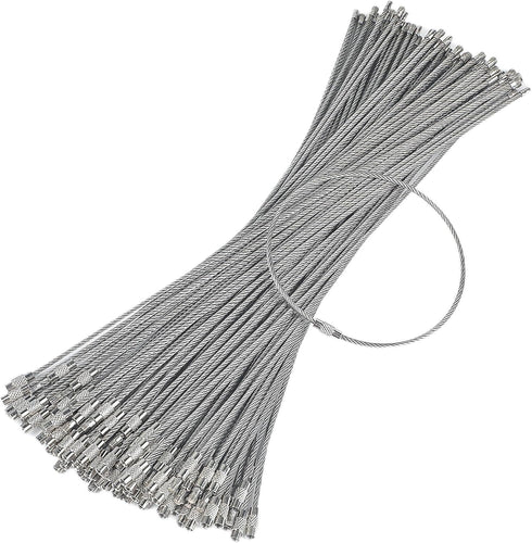 Pawfly Large Stainless Steel Wire Keychain Cable, 5 Inch/10 Inch, Available in 20/50/100 Pack