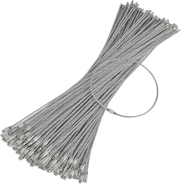 Pawfly Large Stainless Steel Wire Keychain Cable, 5 Inch/10 Inch, Available in 20/50/100 Pack