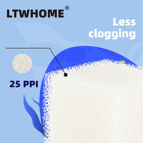 LTWHOME Replacement Foam Insert for Aqua Clear 110/500, AquaClear 20 PPI, Pack of 6