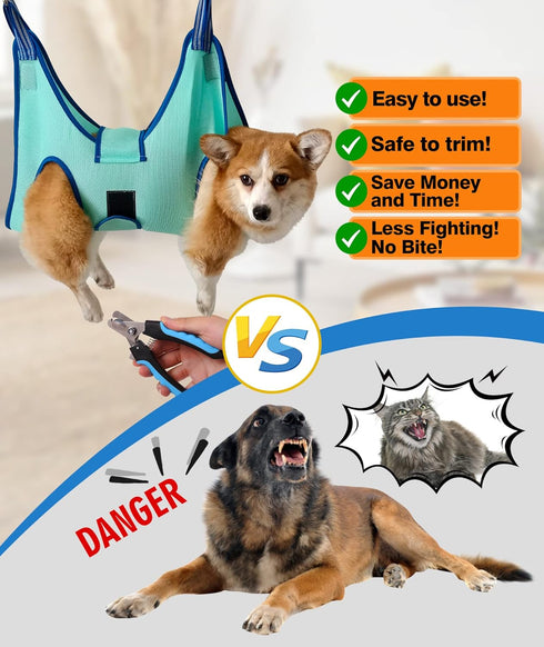 Hammock, Trimming Hammock, Kkiimatt Dog Grooming Medium Dog Hanging Harness Holder for Nail Clipping, Nail Cutting