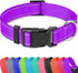 Taglory Purple Reflective Adjustable Dog Collars for Small Medium Large Dogs, Thin Nylon Webbing and Quick Release