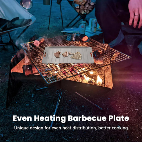 Set, Set Backpacking HERCHR Camping Cookware Camping Grill Pan or BBQ Tongs Portable Outdoor Cookware Lightweight Grill