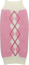 Pink Argyle Knit Dog Sweater for Girls, Pet Clothes for Dog Coat Sweatshirt, Large (L) Girth 18-20"