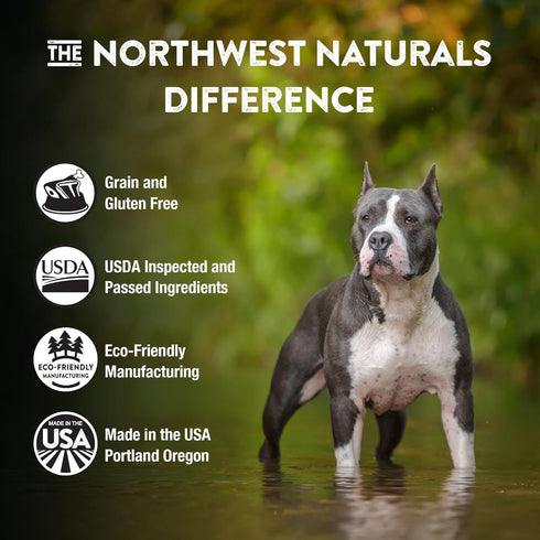 12 Oz Northwest Naturals Freeze-Dried Beef Dog Food - Bite-Sized Nuggets - Grain-Free, High-Protein, Raw Diet
