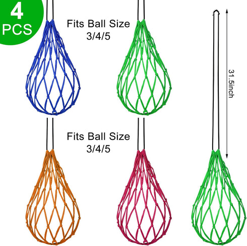 Outus 4 Pcs Kids Soccer Ball Trainer with Adjustable Locked Net, Bungee Elastic Soccer Ball Kicker for Youth Adults