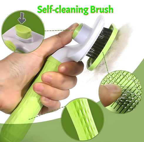 Versatile Pet Grooming Brush and Deshedding Tool, Gently Removes Loose Undercoat for Cats and Dogs, Suitable for Pet