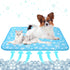 DELIFUR Large Dog Cooling Mat - Self Cooling Pad for Small Medium Dogs, Machine Washable, Blue, Outdoor Use