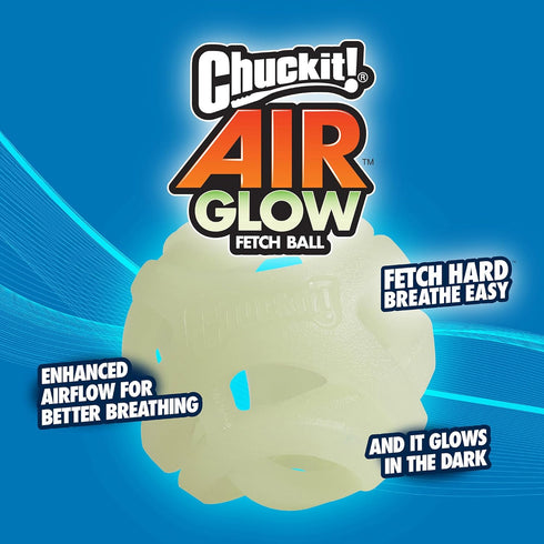 (2.5 Inch) Pack 2, 20-60 lbs Chuckit! Air Glow Fetch Ball Dog Toy, Medium of for Breeds