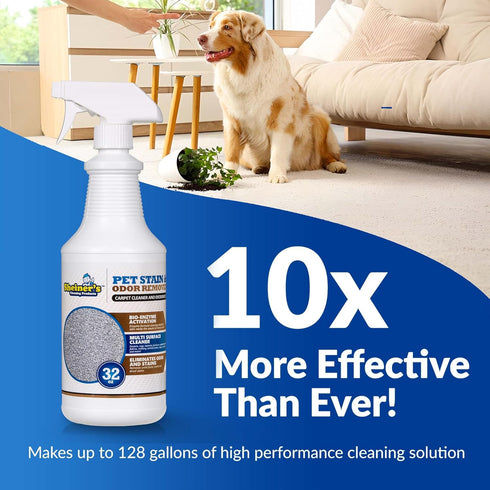 (32 oz) Sheiner's Pet Stain Remover & Pet Odor Eliminator, Advanced Cleaning Bio-Enzyme Cleaner Solution for Carpets