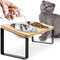 Elevated Cat Bowls, Raised Stainless Steel Bowls for Indoor Cats, Tilted Cat Food Dishes, Feeding Station