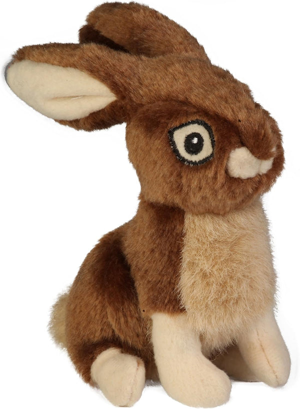 goDog Wildlife Rabbit Squeaky Plush Dog Toy, Chew Guard Technology, Large, Brown